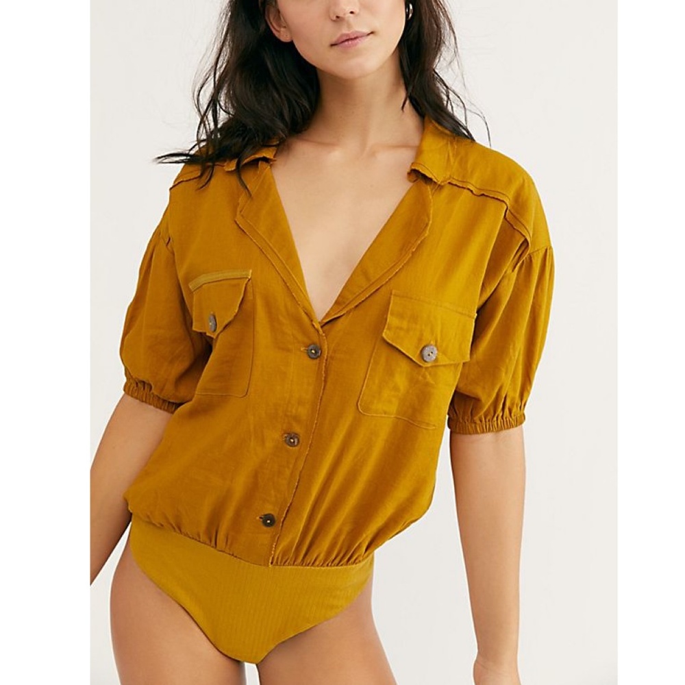 FREE PEOPLE SO-FARI THONG BODYSUIT TOP ALCHEMY S